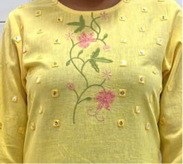LEMON KHADI COORD SET