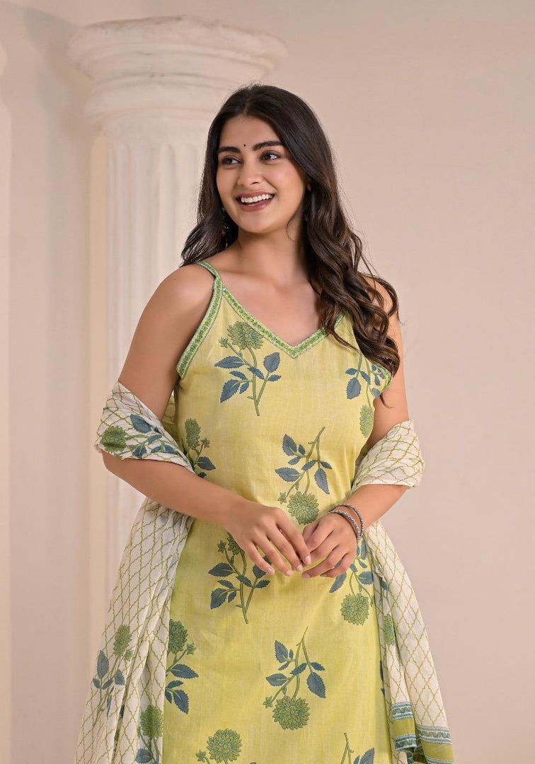 Lemon Spaghetti Cotton Suit