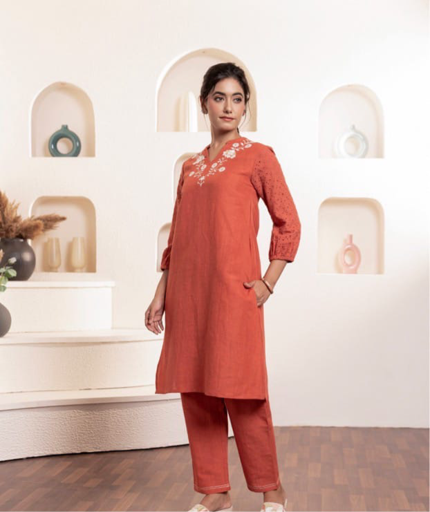 RUST COTTON COORD SET