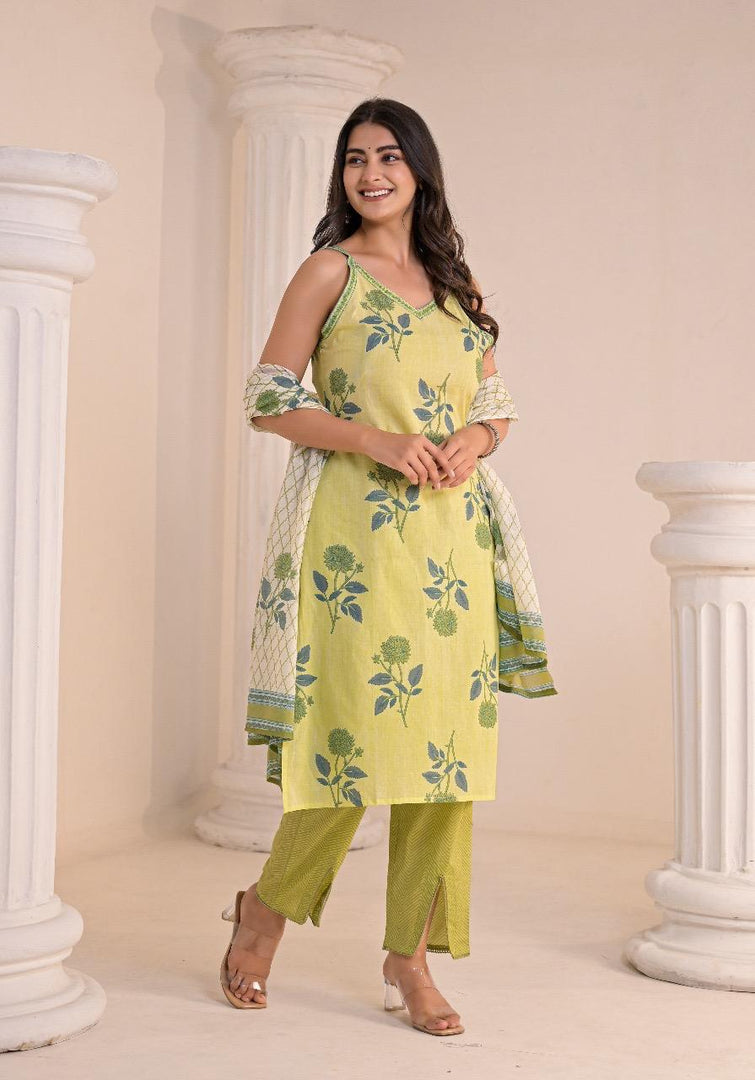 Lemon Spaghetti Cotton Suit