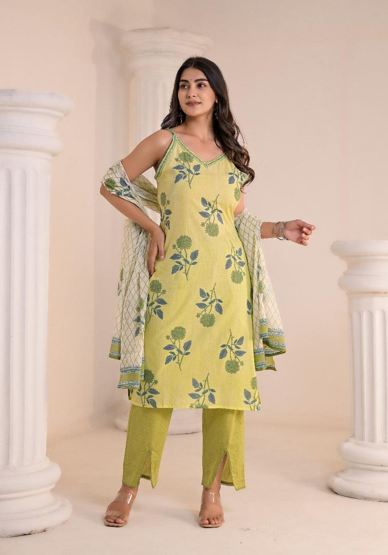 Lemon Spaghetti Cotton Suit