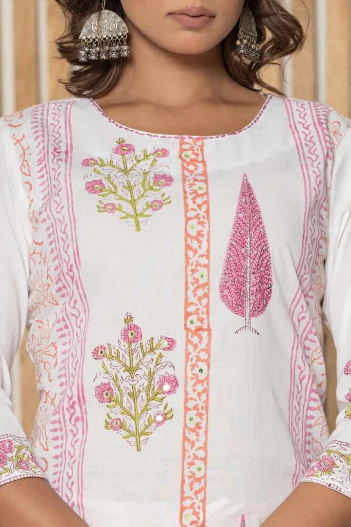 White Cotton 3 pc Suit