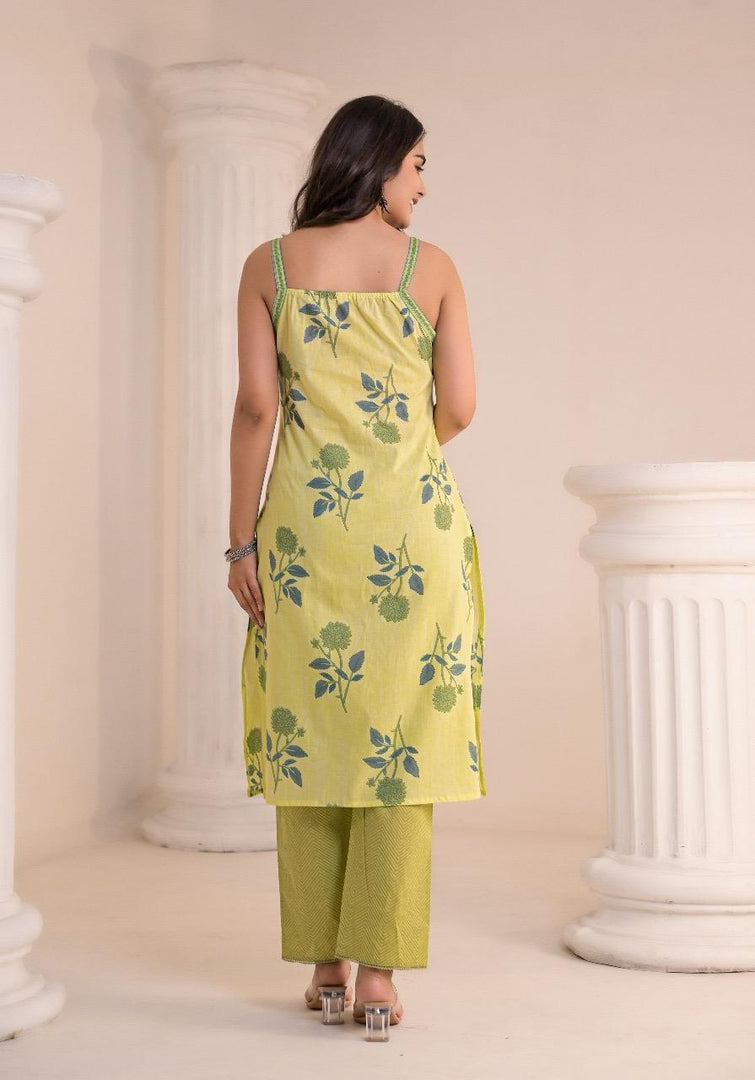 Lemon Spaghetti Cotton Suit