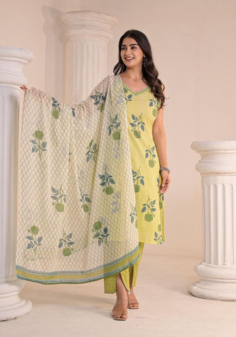Lemon Spaghetti Cotton Suit