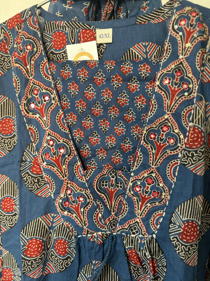 Blue Ajrakh Print Kurta Set