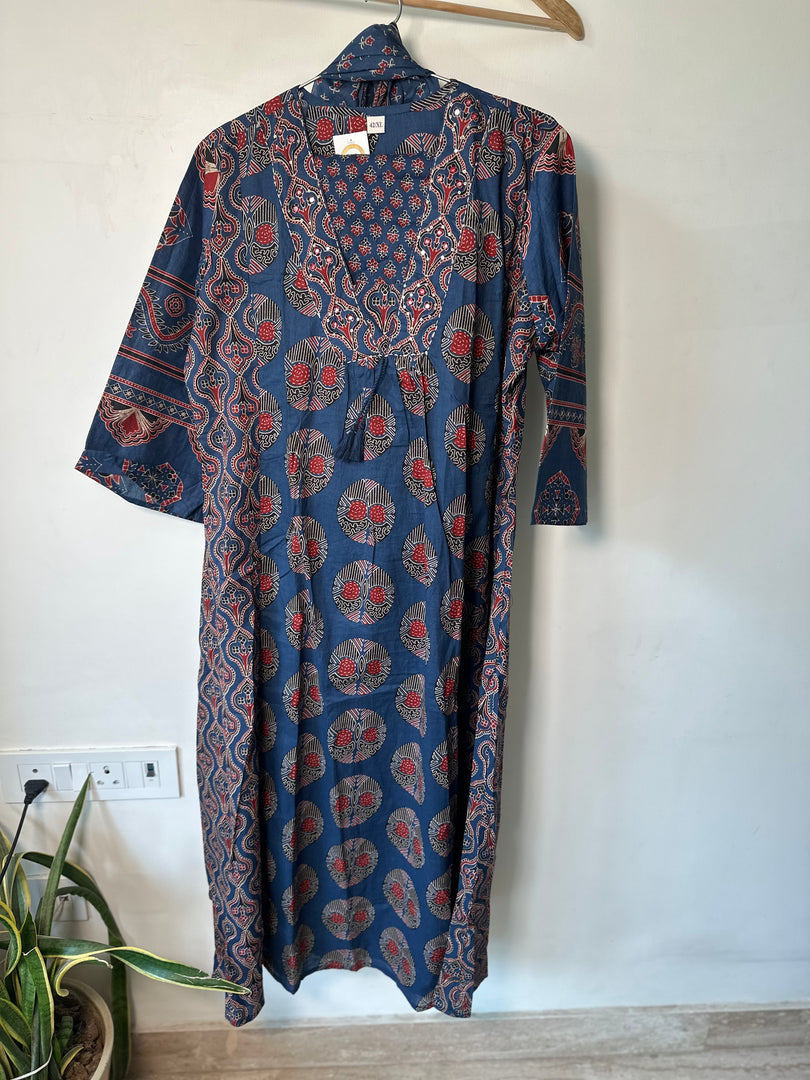 Blue Ajrakh Print Kurta Set