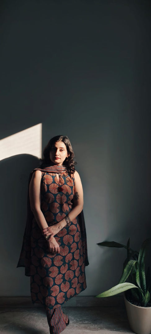 Ajrakh Print Cotton Suit