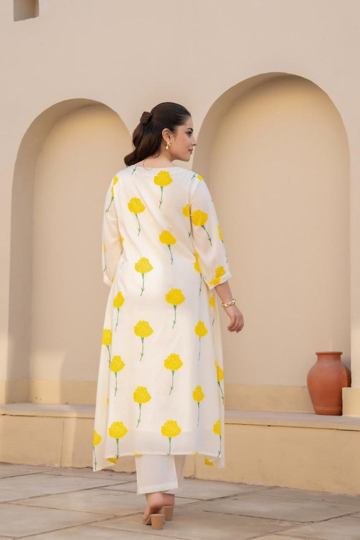 Yellow Mul Cotton Co ord Set