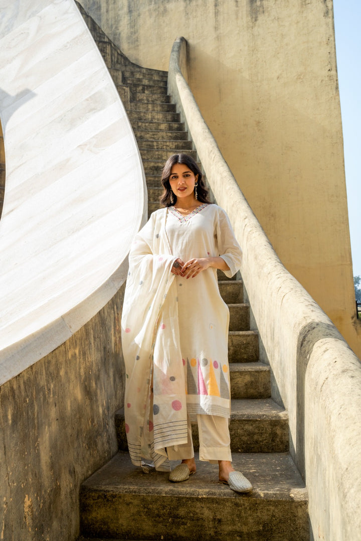Pure Cotton Jacquard 3 pc Set with lining