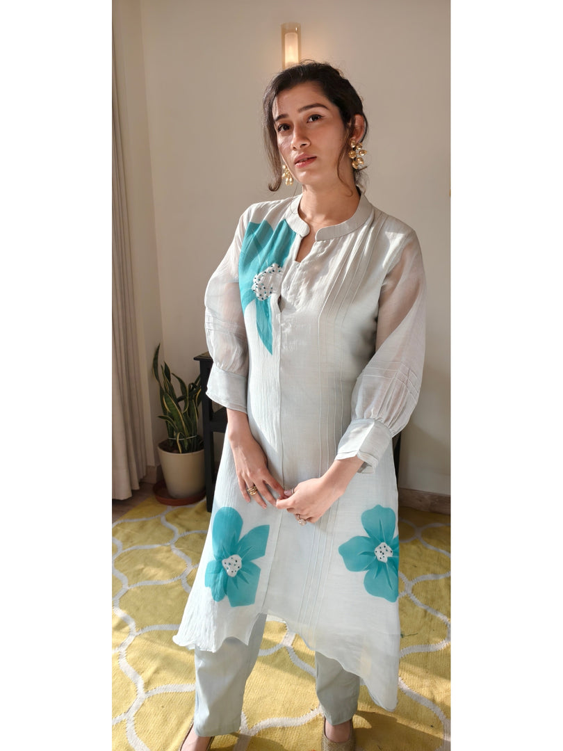Mul Chanderi high-low cord set