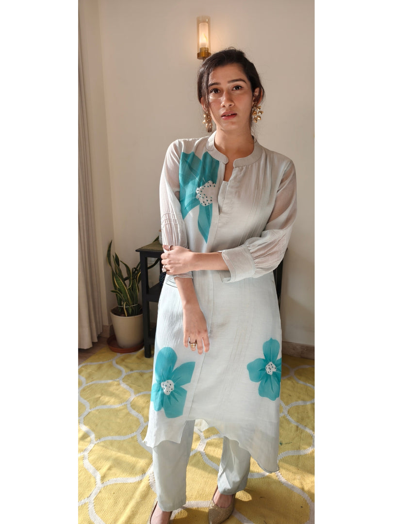 Mul Chanderi high-low cord set