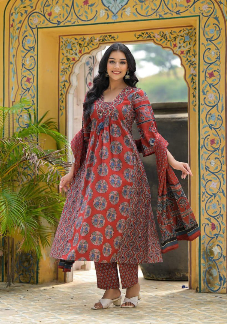 Ajrakh Print Kurta Set