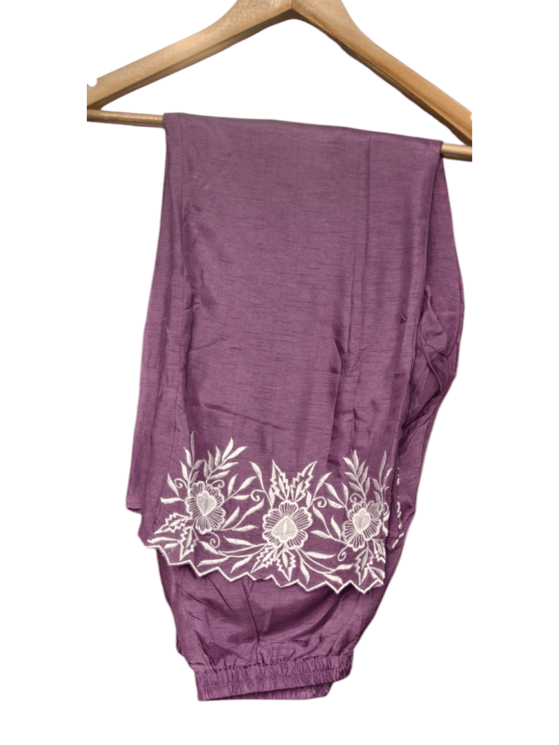 Lilac cord set with intricate thread work