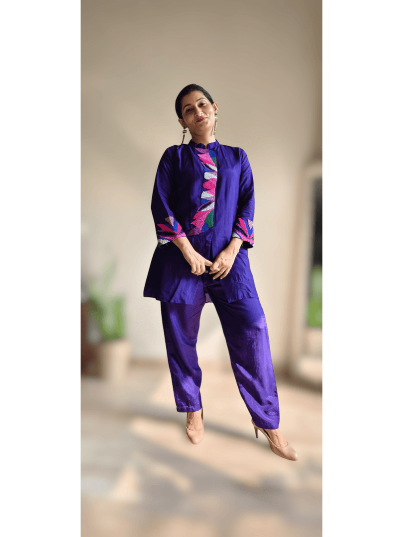 Dola silk cord set with sequin embellishments