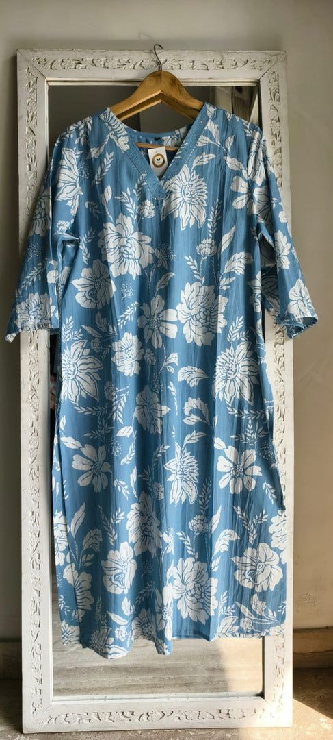 Blue Printed Kurta