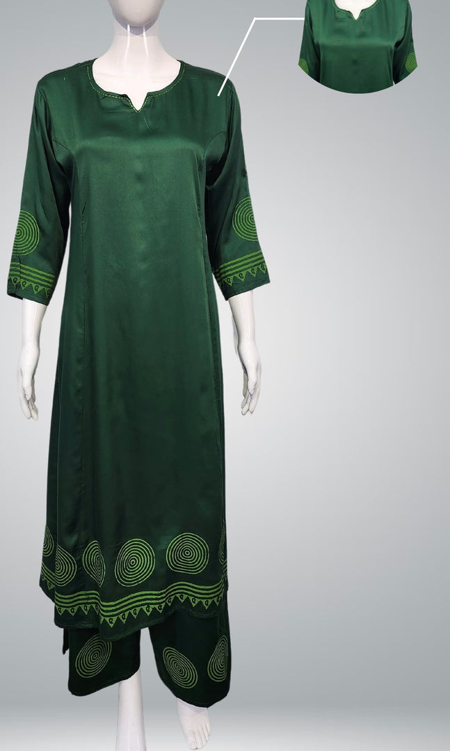 Emerald Green Glaze Cotton Suit