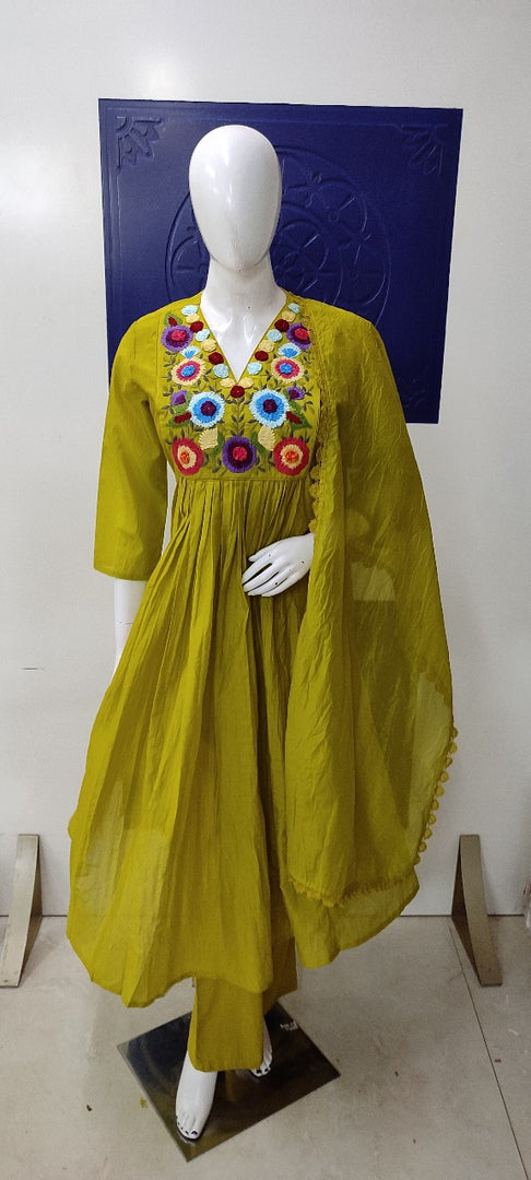 Mul Chanderi 3 pc suit