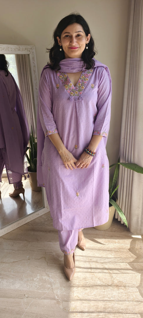 Lavender Cotton Suit