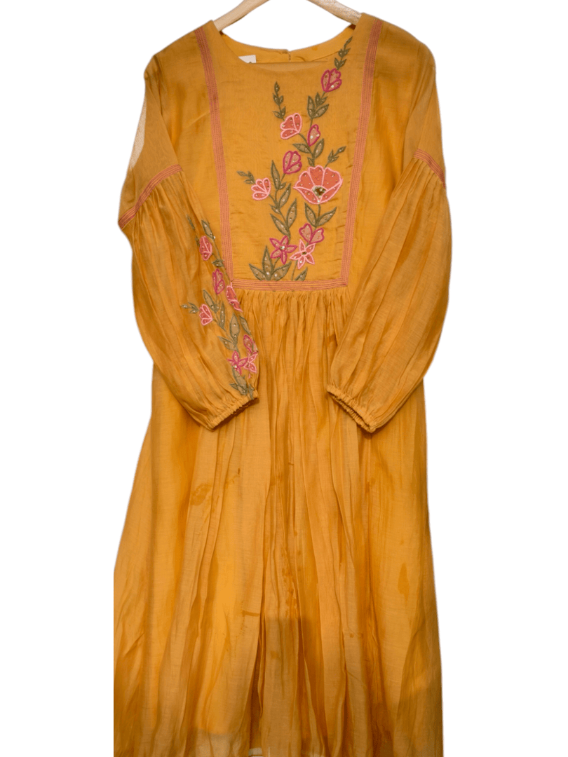 Bishop sleeve 2-piece mul chanderi set