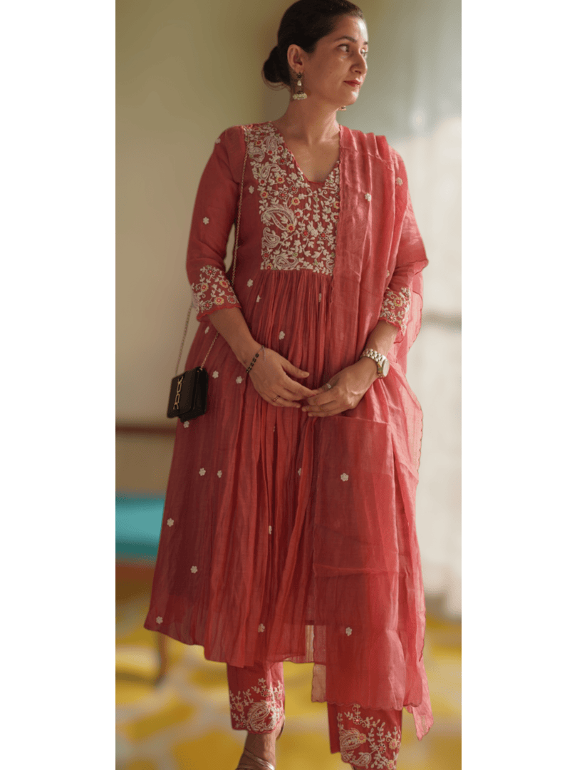 3 pc Mul Chanderi suit